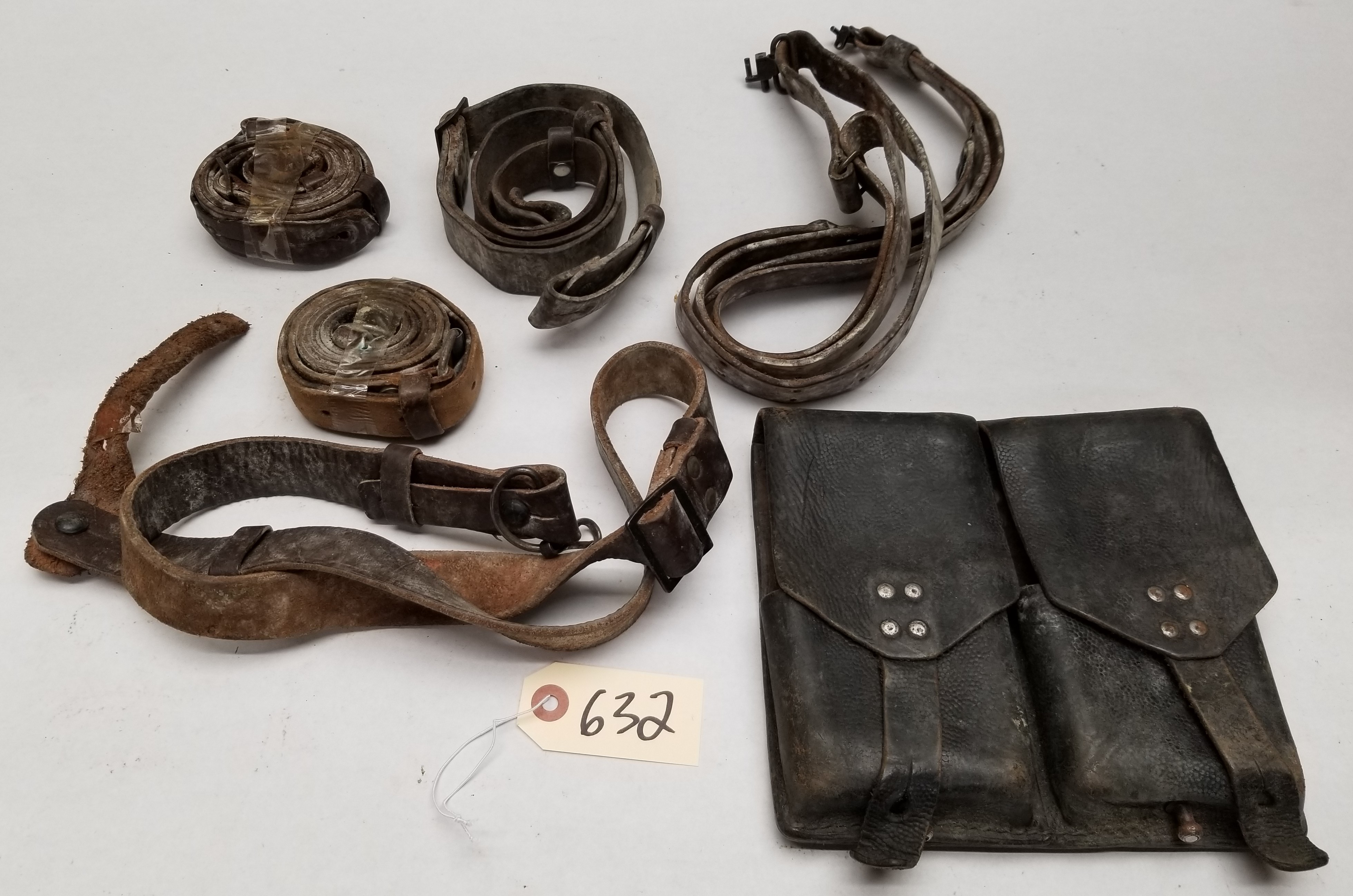 (5) Vintage Leather Rifle Slings & Ammo Pouch Proxibid