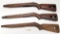 (3) Used M1 Carbine Wood Rifle Stocks