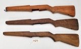 (3) Used M1 Garand Wood Rifle Stocks