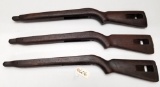 (3) Used M1 Carbine Wood Rifle Stocks