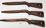 (3) Used M1 Carbine Wood Rifle Stocks