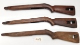 (3) Used M1 Carbine Wood Rifle Stocks