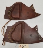 (2) New Leather M1 Garand Leather Cheek Covers