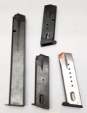(3) Used S&W & (1) Marlin 9mm Pistol Mags