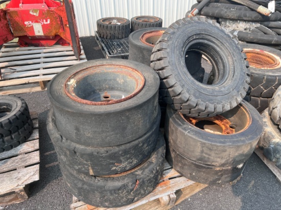 Skid Lot Assorted Solid Forklift Tires