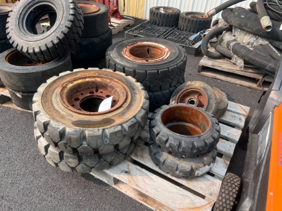 Skid Lot Assorted Solid Forklift Tires