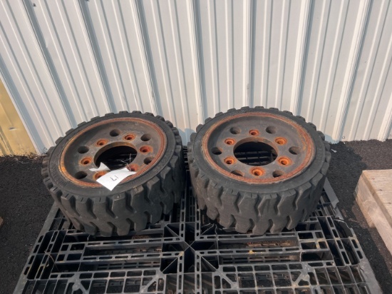 (2) 21x8x15 6 Lug Forklift Tires