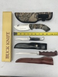 (3 Pcs) Buck Fixed Blade Knives W/ Sheath