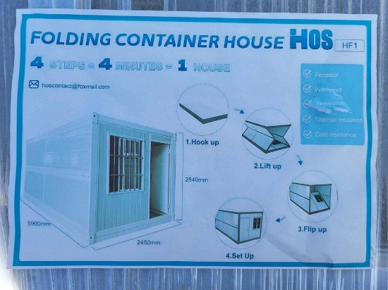 New HOS 8'X20' Folding/Collapsible Container House