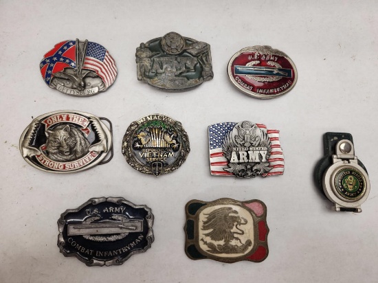 (9Pcs.) BELT BUCKLES AND BELT LOOP WATCH