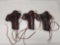 (3 Pcs) LEATHER SINGLE ACTION REVOLVER HOLSTERS