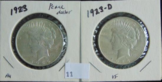 1923, 1923-D Peace Dollars.