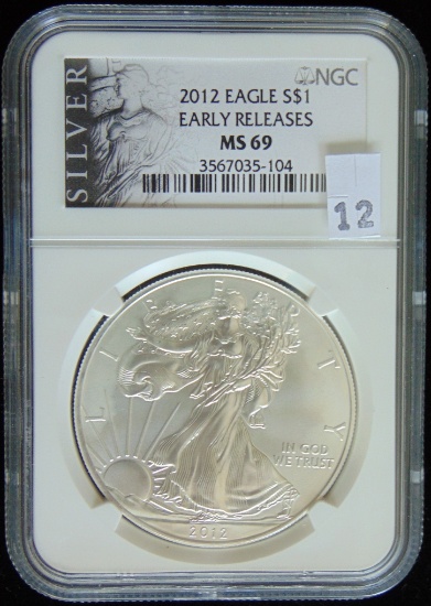 2012 NGC MS69 Silver Eagle (early releases).