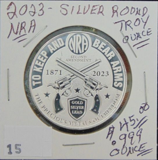 2023 NRA 1 Troy Oz. Silver Round .999