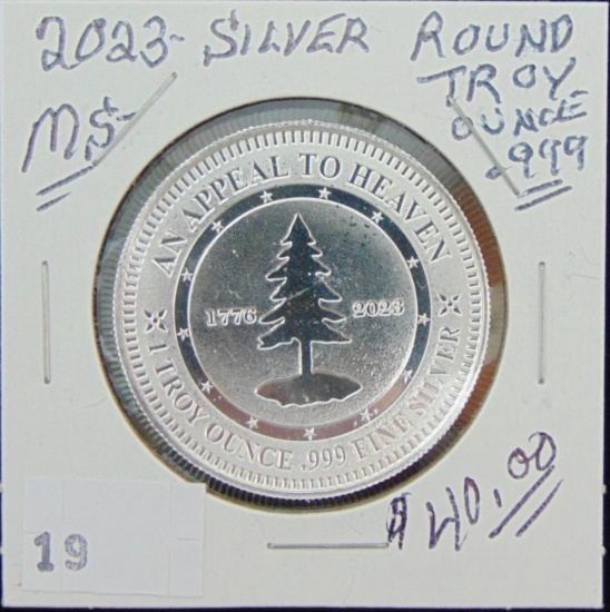 2023 "Appeal to Heaven" 1 Troy Oz. Silver Round