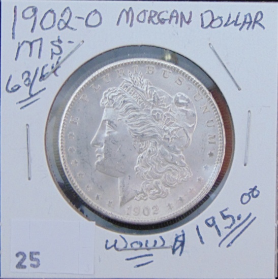 1902-O Morgan Dollar MS+.