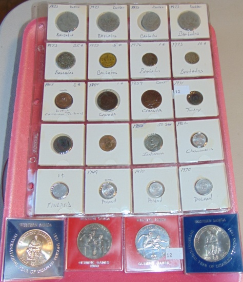 40 World Coins. 4 UNC. Western Samoa Comms.
