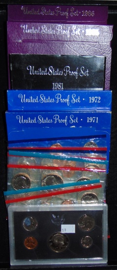 5 U.S. Proof Sets. 4 UNC. U.S. Coin Sets.