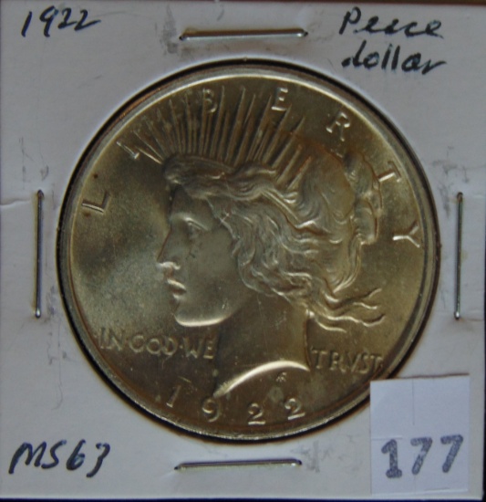 1922 Peace Dollar MS63