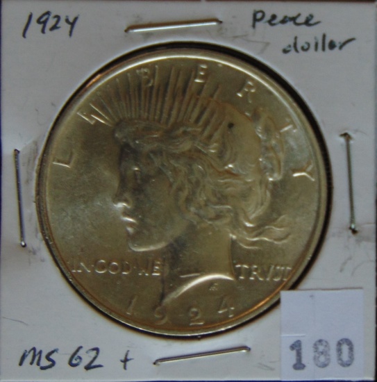 1924 Peace Dollar MS62+
