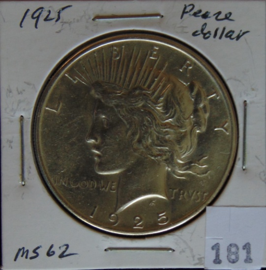 1925 Peace Dollar MS62.