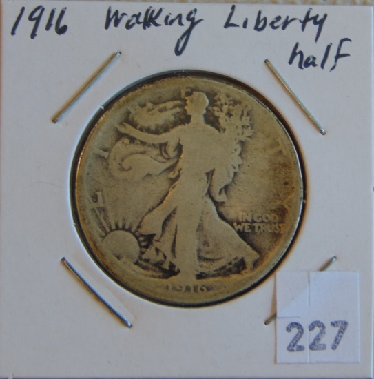 1916 Walking Liberty Half Dollar (good date, first
