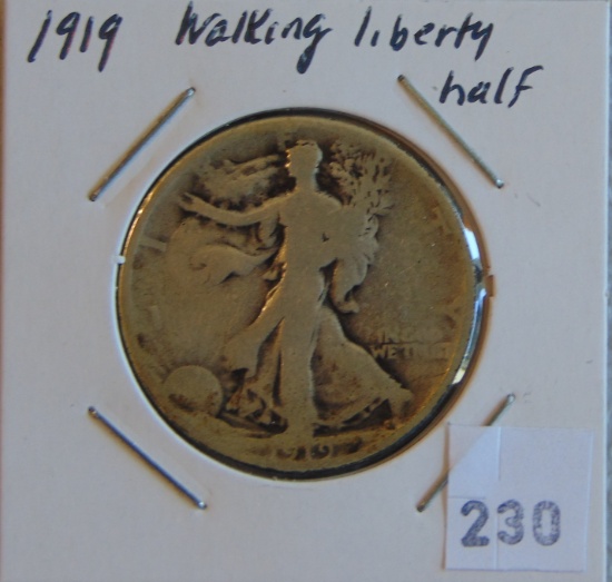 1919 Walking Liberty Half Dollar (good date).