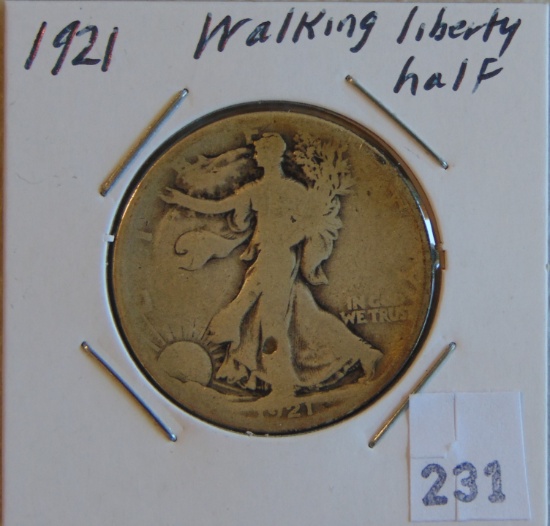 1921 Walking Liberty Half Dollar (key date).
