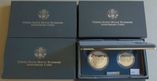 4 Sets 1991 Mount Rushmore Anniversary Coins