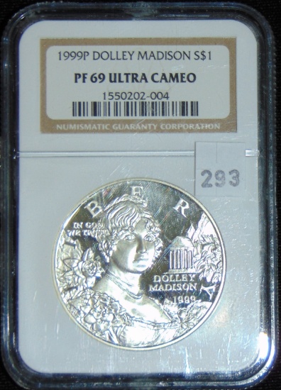 1999 Dolley Madison Silver Dollar NGC PF69