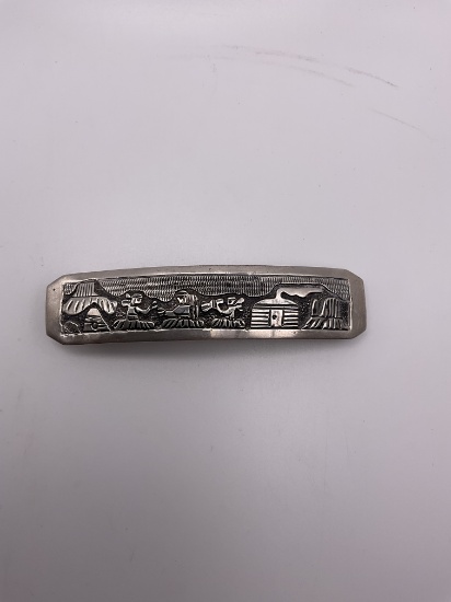 Sterling silver hair clip 3x.5", 21.8g