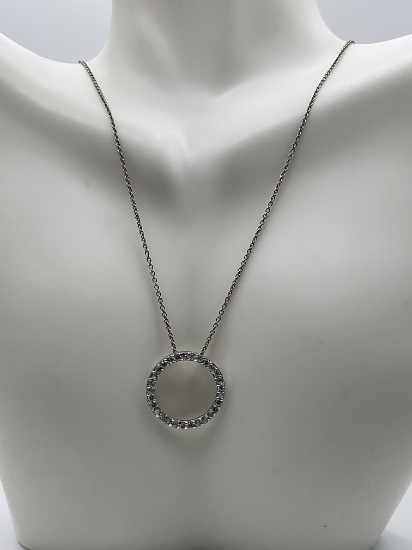 3.3g .925 Sterling Necklace Circular Pendant 19in