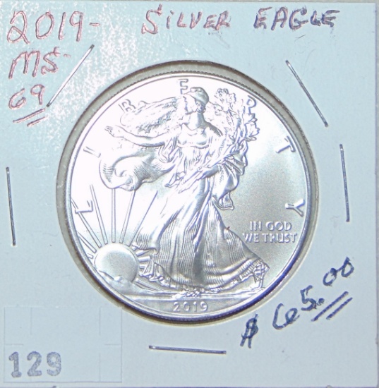 2019 Silver Eagle .999 1 Troy Oz. MS.