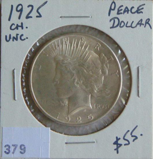 1925 Peace Dollar Ch. UNC.