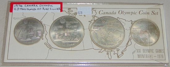 4pc. Canada 1976 Olympics Silver Set 4.3 Troy Oz.