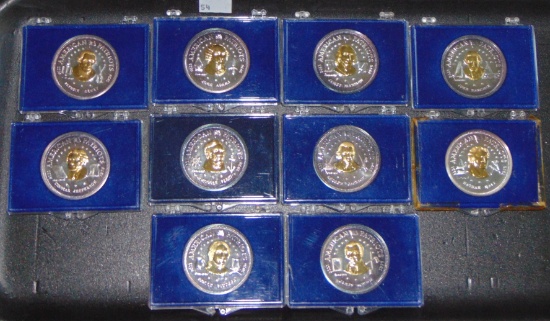 10pc. American Patriots Silver Medallions