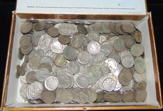 Approx. 683 Buffalo Nickels (mostly no-dates).