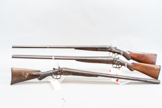 (CR) (3) Assorted SXS Hammer Shotguns