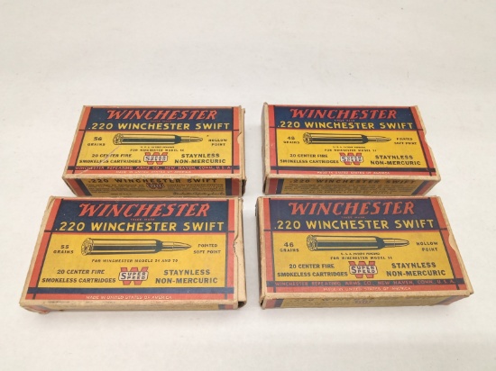 (80Rds.) VINTAGE WINCHESTER 220 SWIFT AMMO