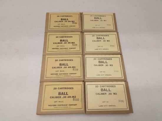 (160Rds.) VINTAGE U.S. SURPLUS .30-06 FMJ AMMO