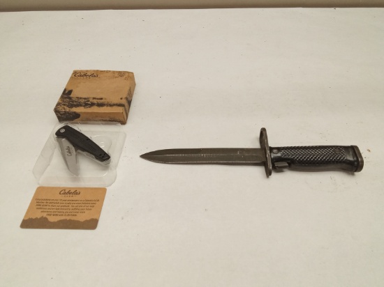 (2Pcs.) U.S. M6 BAYONET, CABELAS FOLDING KNIFE