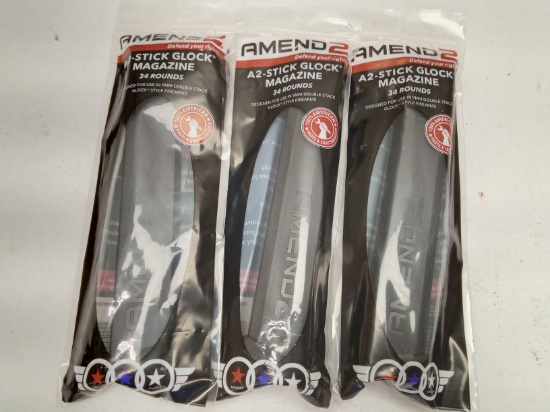(3Pcs.) AMEND2 GLOCK STYLE 34RD 9MM MAGAZINES