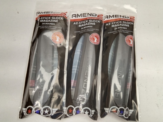 (3Pcs.) AMEND2 GLOCK STYLE 34RD 9MM MAGAZINES