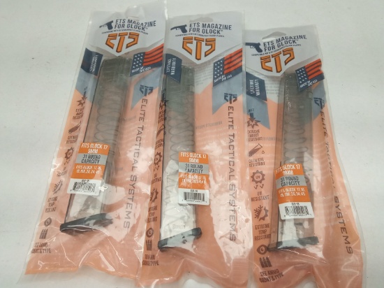 (3Pcs.) ETS GLOCK STYLE 31RD 9MM MAGAZINES