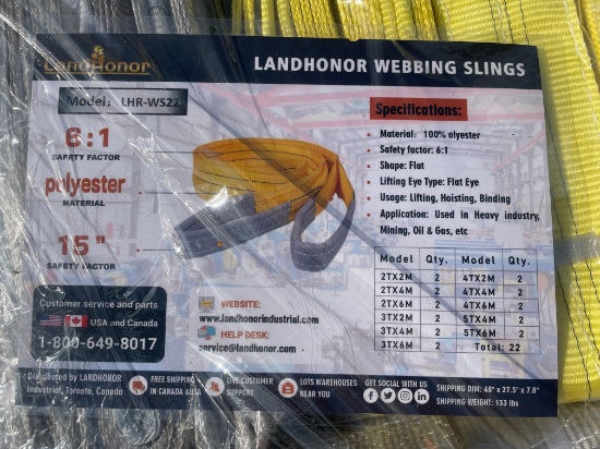 New Skid Lot Of Landhonor Webbing Slings