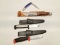 (4Pcs.) ASSORTED FIXED BLADE AND FOLDING KNIVES