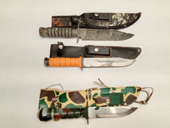 (3Pcs.) ASSORTED FIXED BLADE KNIVES