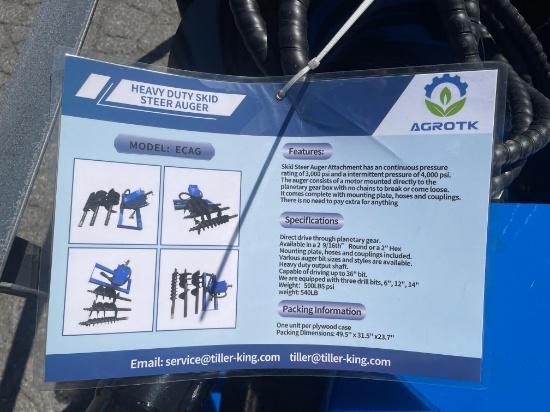 New AGT ECAG Quick Attach Auger Drive W/ Bits