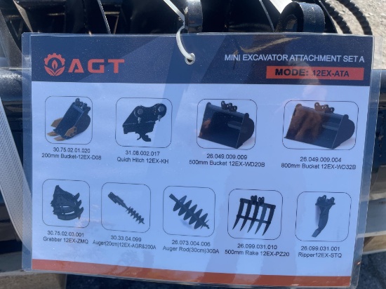New AGT 12EX-ATA  Mini Excavator Attachments