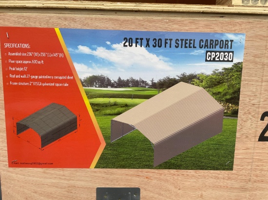 New 20X30' Steel CarPort